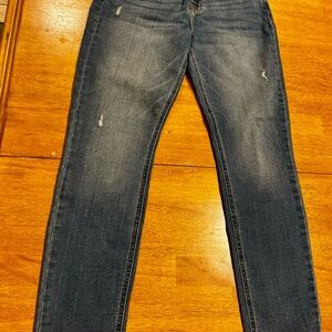 Studio Blue Size 30 Medium Wash Distressed Slim Straight Jeans